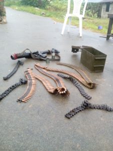 Some of the items including charms recovered from the militants.