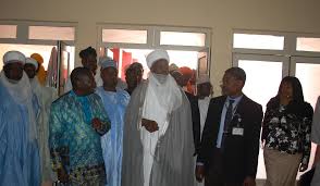 Chancellor, Sultan Sa'ad Abubakar III, visited the facilities of the Distance Learning Centre University of Ibadan, conducted by DLC UI Director Prof. Bayo Okunade.