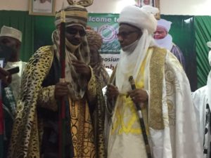 *Chairman of occasion and Emir of Kano, HRH Alhaji Muhammadu Sanusi II and Chairman Organising Committee of the event and Etsu Nupe, HRH Alhaji Yahyah Abubakar, at the event.
